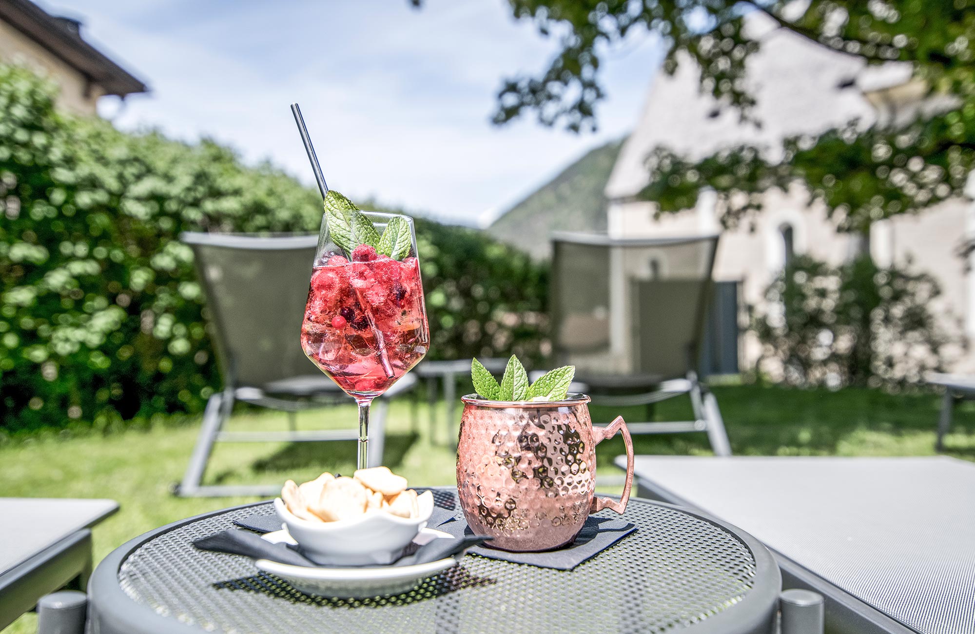 Enjoy cocktails outdoors