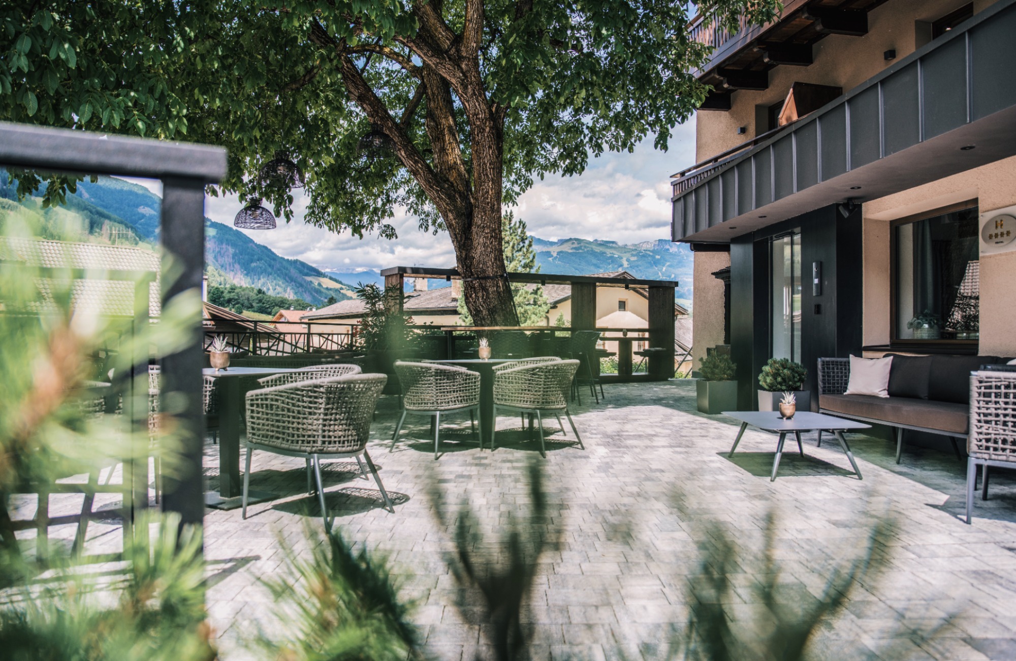 Terrace of the Hotel Wieser in summer